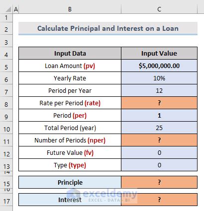 how to calculate mortgage payment principal and interest in excel