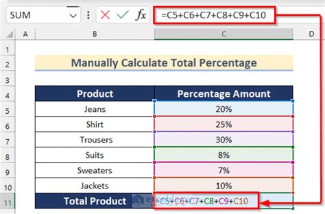 how to calculate multiple percentages in excel