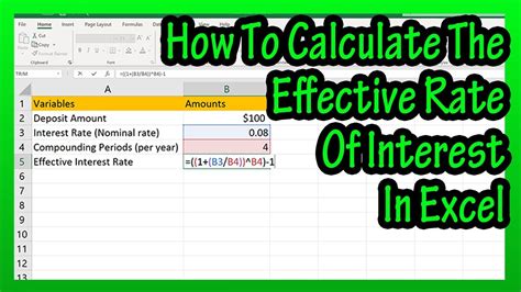 how to calculate nominal interest rate in excel without effective interest rate
