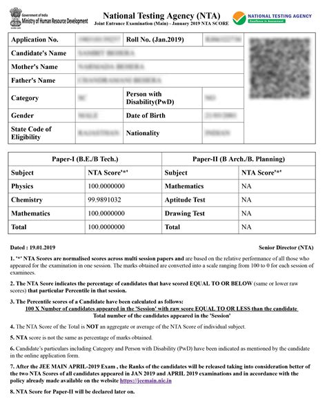 how to calculate nta score in jee mains