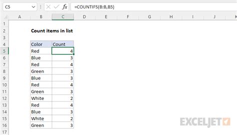 how to calculate number of items in excel