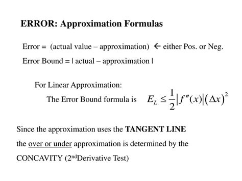 how to calculate numerical error in linear approximation