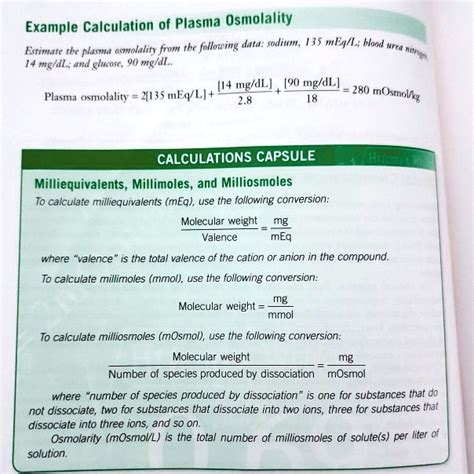 How To Calculate Osmolality In Plasma