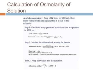 How To Calculate Osmolarity From Percent Solution