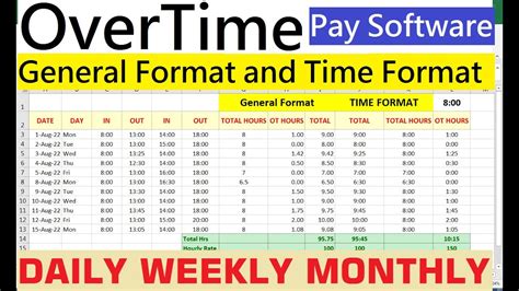 how to calculate overtime after 8 hours in excel