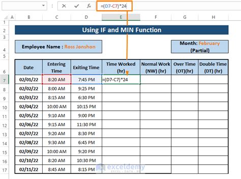 how to calculate overtime and double time in excel