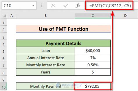 how to calculate payments in excel