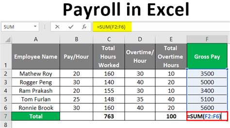 how to calculate payroll in excel pdf