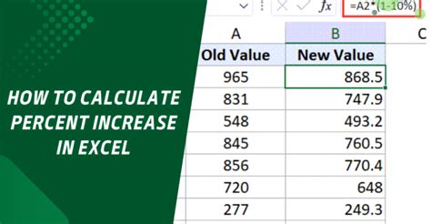 how to calculate percent of increase in excel