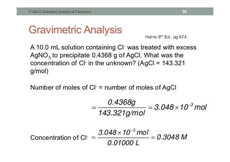 how to calculate percentage of analyte in gravimetric analysis