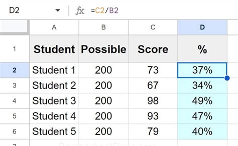how to calculate percentage of checkboxes in google sheets