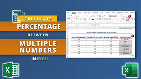 how to calculate percentage of multiple numbers in excel
