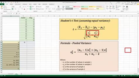 how to calculate pooled sd in excel