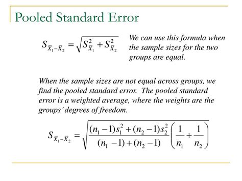how to calculate pooled standard error