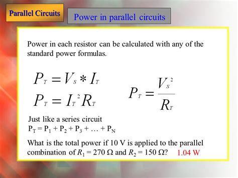 how to calculate power in parallel