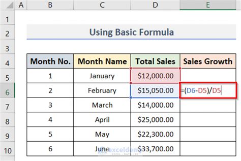 how to calculate previous year sales in excel