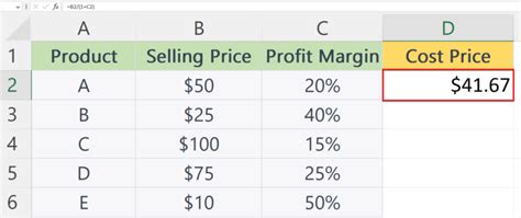 how to calculate price in excel