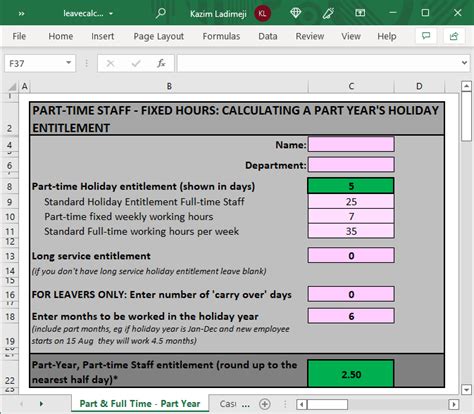 how to calculate pro rata annual leave entitlement in excel