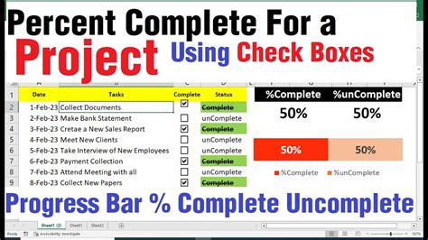 how to calculate project completion percentage in excel