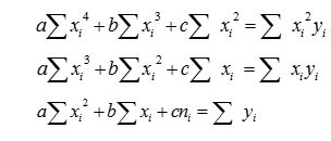 how to calculate quadratic regression by hand