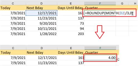 how to calculate quarter end date in excel