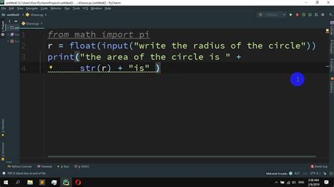 how to calculate radius of a circle in python