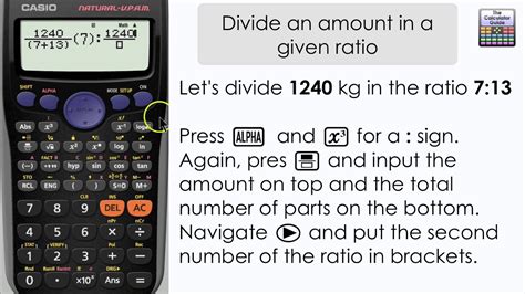 how to calculate ratio on casio calculator