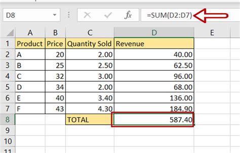 how to calculate revenue share in excel