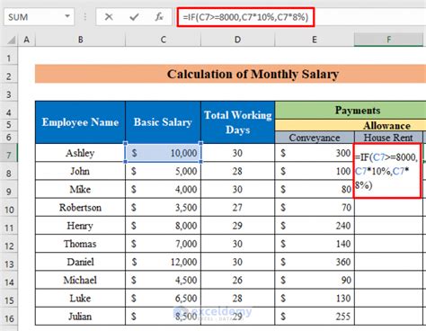 how to calculate salary in ms excel