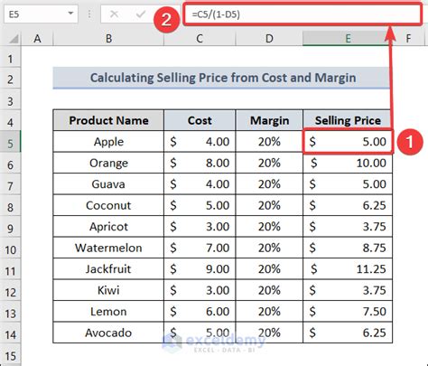 how to calculate sale price in excel
