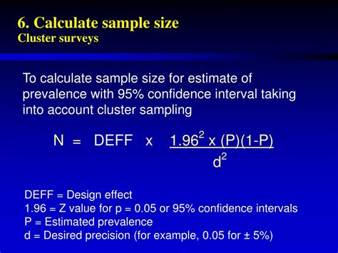 how to calculate sample size for cluster sampling