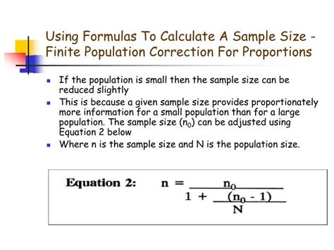 how to calculate sample size from a finite population