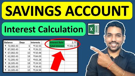 how to calculate savings account interest in excel
