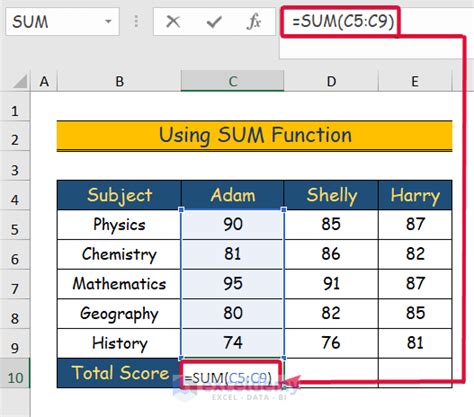 how to calculate score in excel