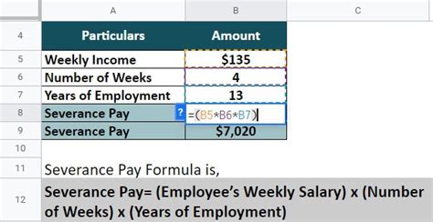 how to calculate severance