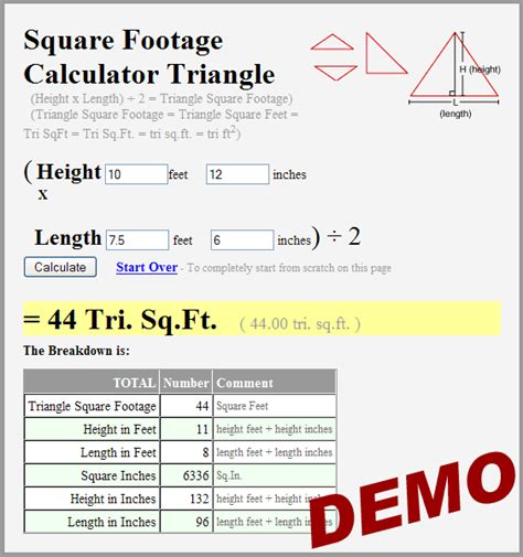 how to calculate square footage of a triangle
