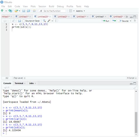 how to calculate standard deviation in r programming