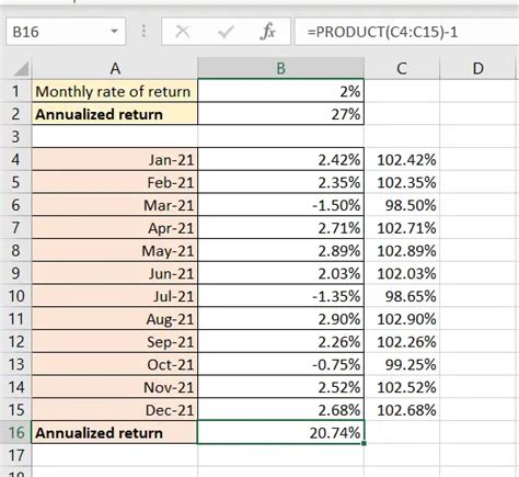 how to calculate standard deviation of monthly returns in excel