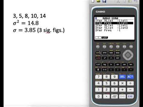 how to calculate standard deviation on casio fx-cg50