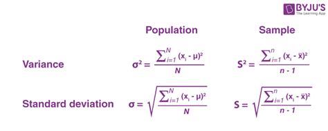 how to calculate standard deviation using variance