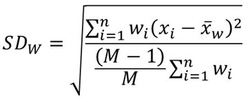 how to calculate standard deviation with weighted average