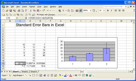how to calculate standard error bars in excel