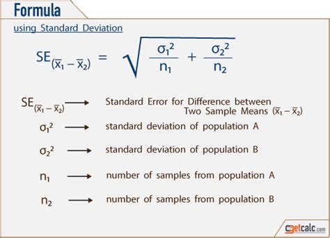 how to calculate standard error for two samples