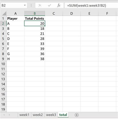 how to calculate sum from multiple sheets in excel