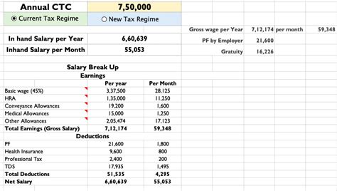 how to calculate take home pay in excel
