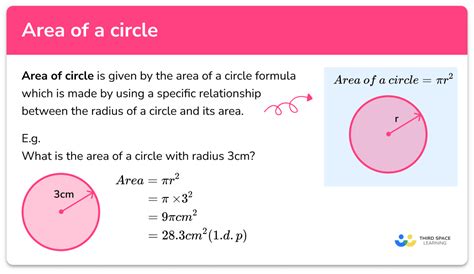 how to calculate the area of a circle example