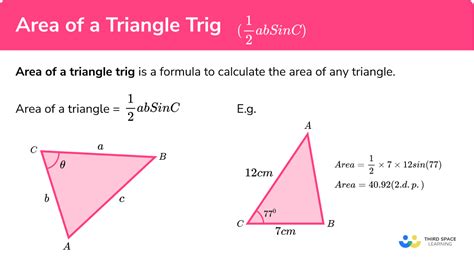 how to calculate the area of a triangle using trigonometry