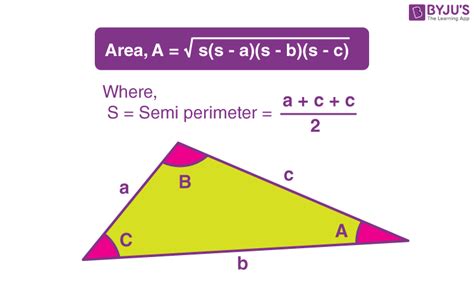 how to calculate the area of a triangle with 3 different sides