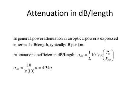 How To Calculate The Attenuation In Db