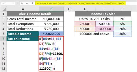 how to calculate the income tax in excel